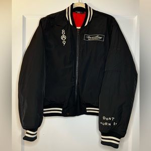 8&9 MFG Burning time bomber jacket black size small